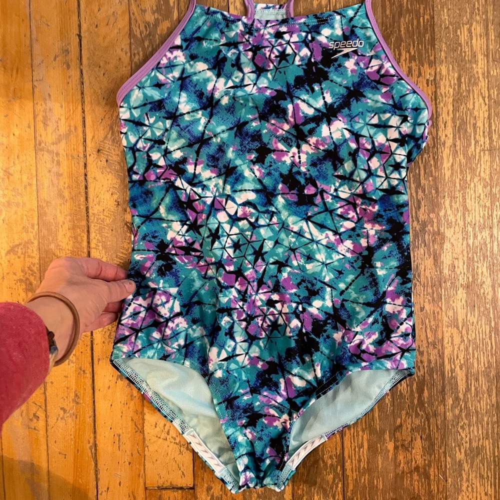 Girls one piece speedo tie dyed bathing suit